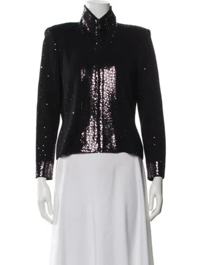 Pre-owned St. John Couture Printed Evening Jacket In Gray