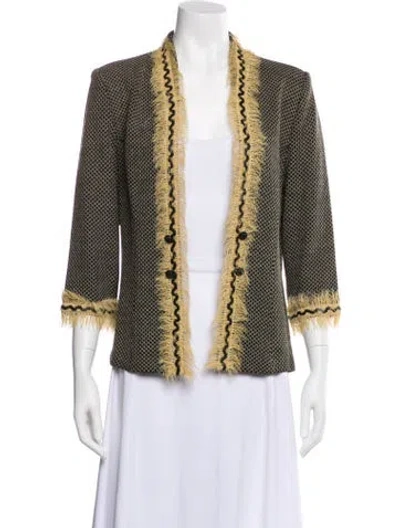 Pre-owned St. John Couture Printed Jacket In Black