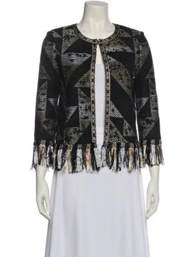 Pre-owned St. John Couture Printed Jacket In Black