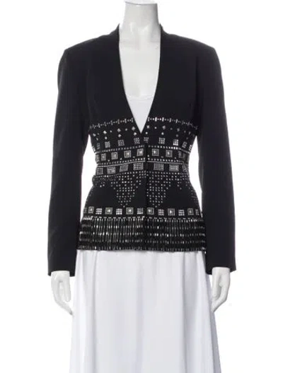 Pre-owned St. John Couture Printed Jacket In Gray