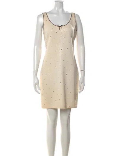Pre-owned St. John Couture Printed Knee-length Dress In Neutral