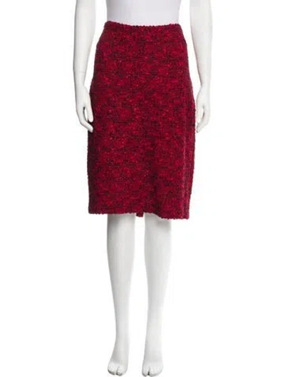 Pre-owned St. John Couture Printed Knee-length Skirt In Red