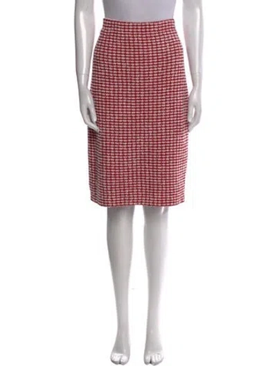 Pre-owned St. John Couture Printed Knee-length Skirt In Red