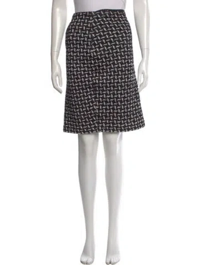Pre-owned St. John Couture Printed Knee-length Skirt W/ Tags In Black
