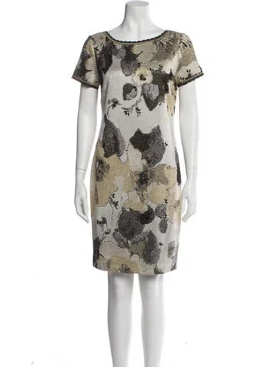 Pre-owned St. John Couture Printed Mini Dress In Multi