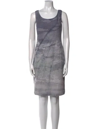 Pre-owned St. John Couture Printed Mini Dress In Purple