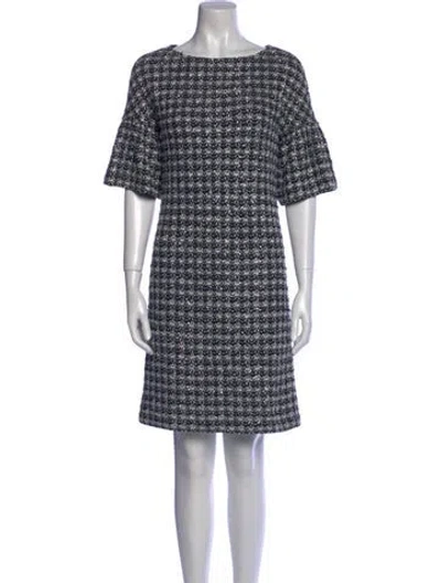 Pre-owned St. John Couture Printed Mini Dress W/ Tags In Black