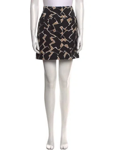 Pre-owned St. John Couture Printed Mini Skirt In Black