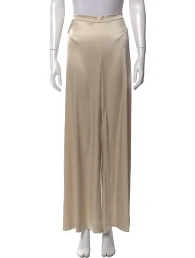Pre-owned St. John Couture Satin Wide Leg Pants In Neutral