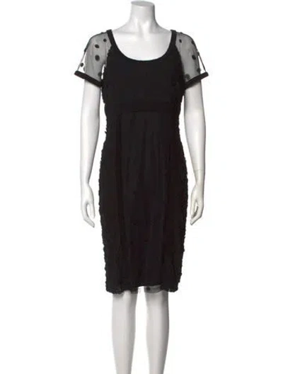 Pre-owned St. John Couture Scoop Neck Knee-length Dress In Multi