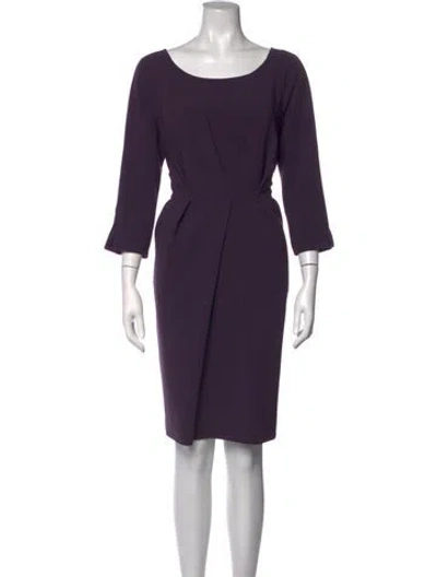 Pre-owned St. John Couture Scoop Neck Knee-length Dress In Purple
