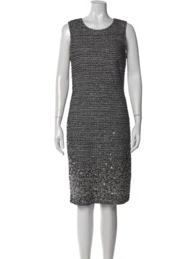 Pre-owned St. John Couture Scoop Neck Knee-length Dress W/ Tags In Multi
