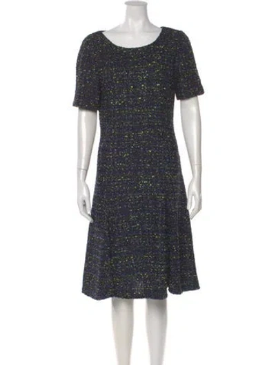Pre-owned St. John Couture Scoop Neck Midi Length Dress In Neutral