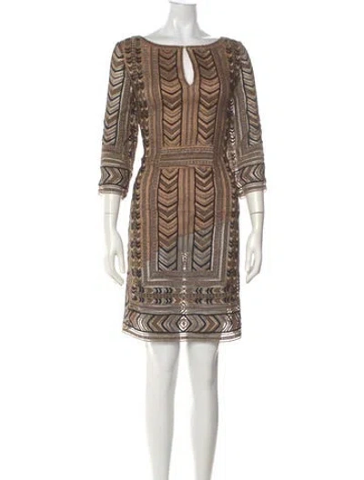 Pre-owned St. John Couture Scoop Neck Mini Dress