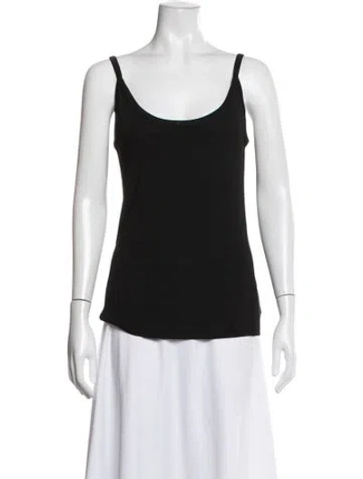 Pre-owned St. John Couture Scoop Neck Sleeveless Top In Black