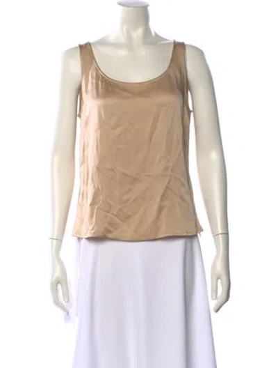Pre-owned St. John Couture Scoop Neck Sleeveless Top In Neutral