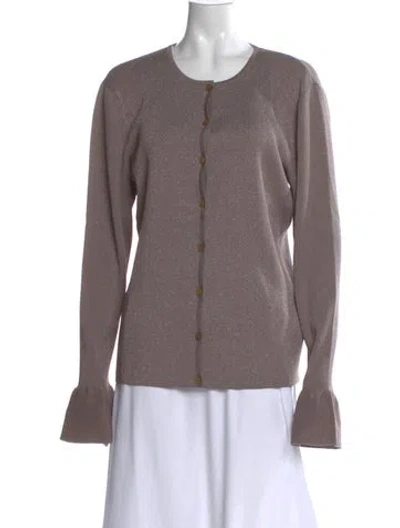 Pre-owned St. John Couture Scoop Neck Sweater In Brown