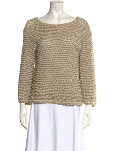 Pre-owned St. John Couture Scoop Neck Sweater In Neutral