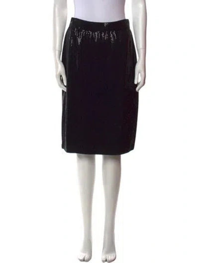 Pre-owned St. John Couture Sequin Embellishments Knee-length Skirt In Black