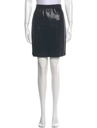Pre-owned St. John Couture Sequin Embellishments Mini Skirt In Blue