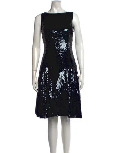 Pre-owned St. John Couture Sequin Knee-length Dress In Black