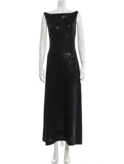 Pre-owned St. John Couture Sequin Long Dress In Black