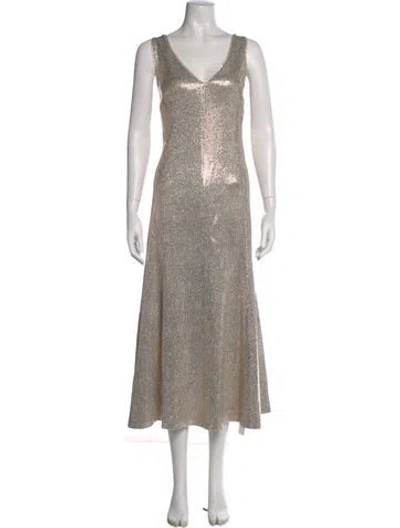 Pre-owned St. John Couture Sequin Long Dress W/ Tags In Neutral