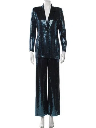 Pre-owned St. John Couture Sequin Patterned Pantsuit In Multi