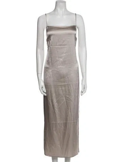 Pre-owned St. John Couture Silk Long Dress In Neutral