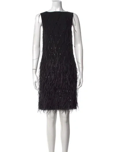 Pre-owned St. John Couture Silk Mini Dress In Black