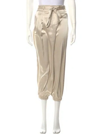 Pre-owned St. John Couture Silk Skinny Leg Pants In Neutral