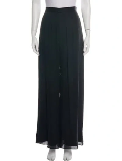 Pre-owned St. John Couture Silk Wide Leg Pants In Black