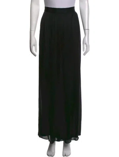Pre-owned St. John Couture Silk Wide Leg Pants In Black