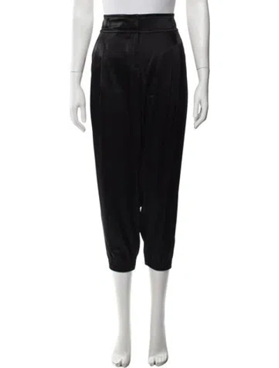 Pre-owned St. John Couture Silk Wide Leg Pants In Black