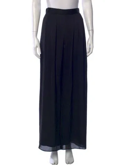 Pre-owned St. John Couture Silk Wide Leg Pants In Blue