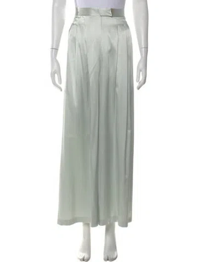 Pre-owned St. John Couture Silk Wide Leg Pants In Green