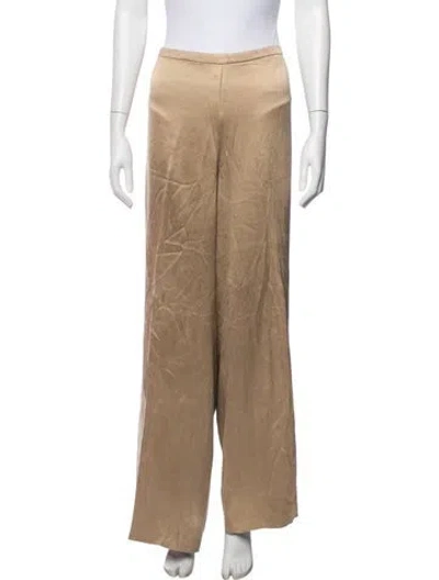 Pre-owned St. John Couture Silk Wide Leg Pants In Neutrals