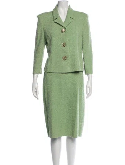 Pre-owned St. John Couture Skirt Suit In Green