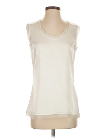 Pre-owned St. John Couture Sleeveless Blouse In White