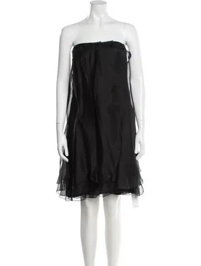 Pre-owned St. John Couture Strapless Mini Dress In Black