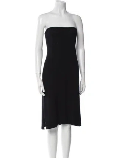 Pre-owned St. John Couture Strapless Mini Dress In Blue