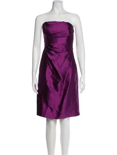 Pre-owned St. John Couture Strapless Mini Dress In Purple