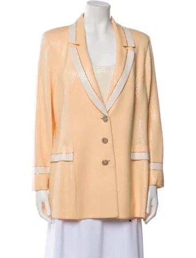 Pre-owned St. John Couture Striped Blazer In Neutral