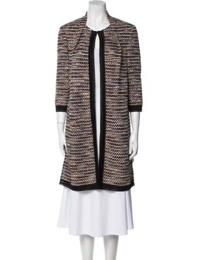 Pre-owned St. John Couture Striped Coat In Multi