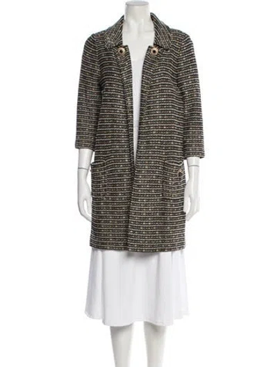 Pre-owned St. John Couture Striped Coat In Multi