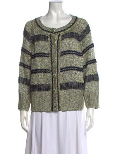 Pre-owned St. John Couture Striped Crew Neck Sweater In Multi