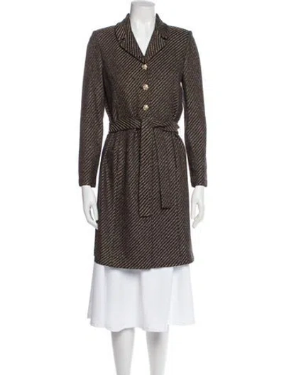 Pre-owned St. John Couture Striped Jacket In Blue