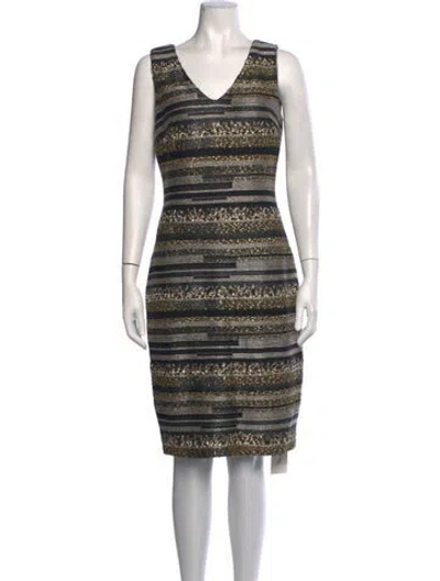 Pre-owned St. John Couture Striped Knee-length Dress W/ Tags In Multicolor