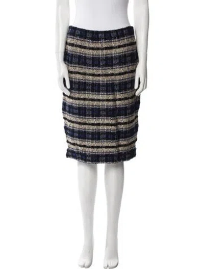 Pre-owned St. John Couture Striped Knee-length Skirt W/ Tags In Blue