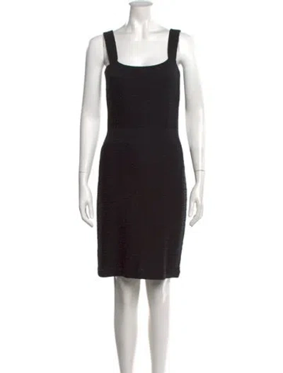 Pre-owned St. John Couture Tweed Knee-length Dress In Black